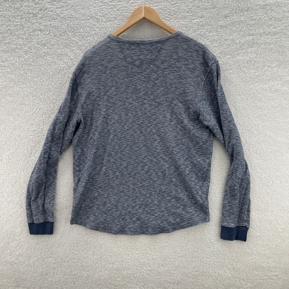 Lucky Brand Shirt Mens Large Blue Waffle Knit Thermal Henley Y2K Outdoor Grunge - Picture 2 of 8